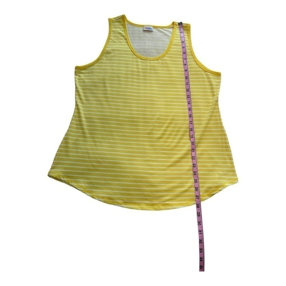 LuLaRoe Yellow & White Striped Tank Top - Size Large - Picture 5 of 6